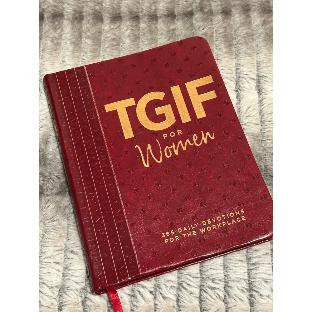 TGIF for Women 365 Daily Devotions for the Workplace Burgundy Faux Leather Book